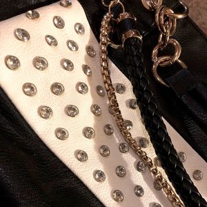 Charming Charlie 🔒Black White & Rhinestone 💎 Bag